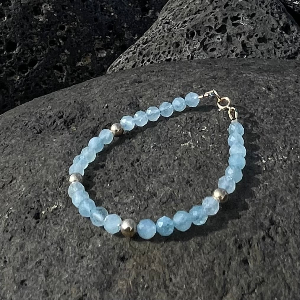 Aquamarine Gem Bracelet