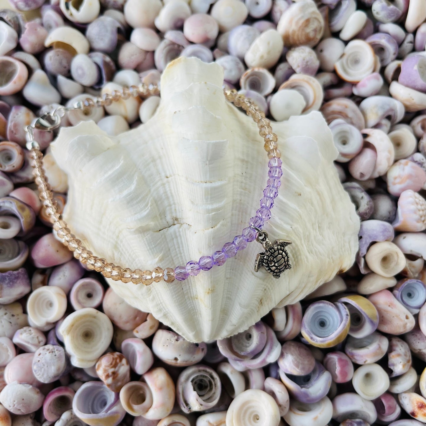 Sea Turtle Love Dazzling Blush Anklet