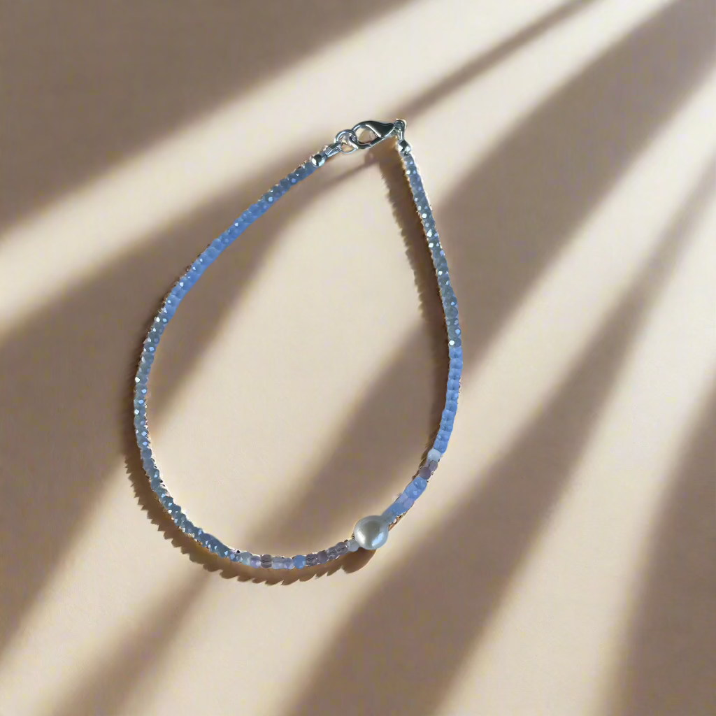 Blue-Gray Pearl Anklet