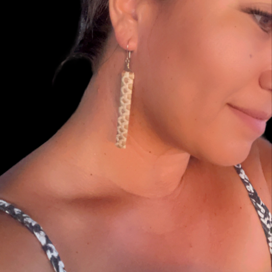 Double Embellished Lauhala Earrings