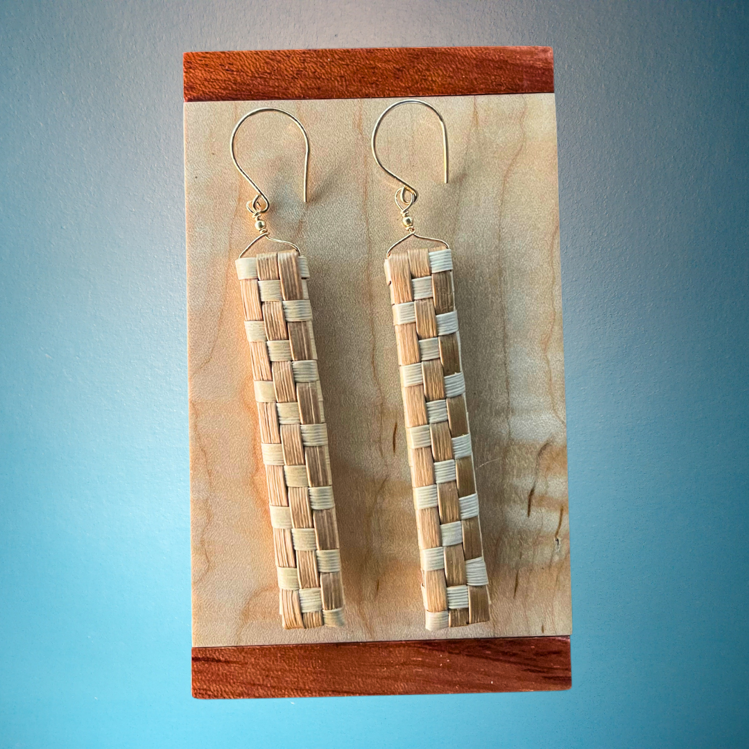 Lauhala Earrings with Pattern