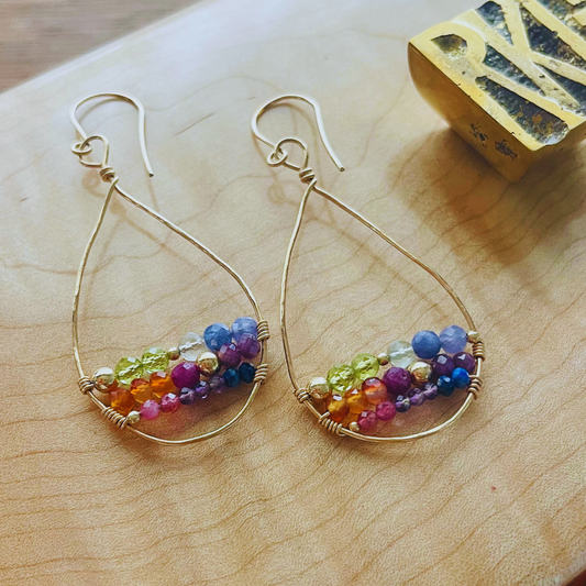 Rainbow Gemstone Earrings