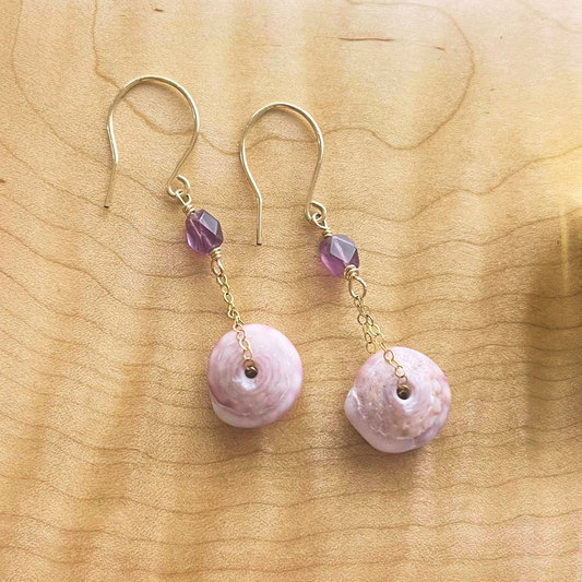 Amethyst Shell Dangle