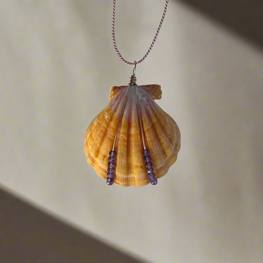 Violet Sunrise Shell Pendant